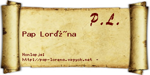 Pap Loréna névjegykártya